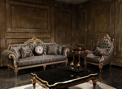 Klassische Chesterfield Sofagarnitur 3+1 Sitzer Designer Couchtisch 3tlg